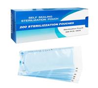 WARRIOR Lot de 200 sachets de stérilisation, sachets pour stérilisation, sachets pour autoclave, sachets auto-stérilisation, sachet auto-scellant (57 x 130 mm)