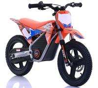 Warrior-MX-E350 Mini moto électrique pour enfant 350 W 14 pouces, orange, limiteur de vitesse, pour enfants de 4 à 8 ans