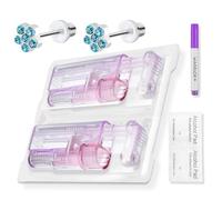 WARRIOR Pistolets perçage jetables rapis sûrs et indolores 2 pièces bijoux tampons d'alcool marqueur stérile disque en silicone le piercing à ressort complètera automatiquement le trou