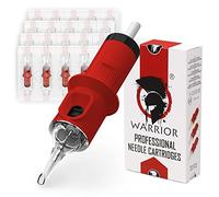 WARRIOR RED Cartouches aiguilles Tatouage Round Shar Tattoo Needle Cartridge Stérilisée Professionnelle 20pcs Acier Chirurgical 316L Maquillage Permanent Jetable (0.35mm-1205RS)