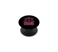 Warrior Ruban Rose Afro pour la Sensibilisation au Cancer du Sein Noir PopSockets PopGrip Adhésif