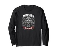 Warrior Silverback Gorilla Jungle King Graphic Manche Longue