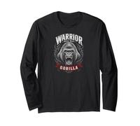 Warrior Silverback Gorilla Jungle King Graphic Manche Longue