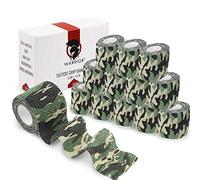 WARRIOR Tattoo Grip Cover Roll Black Elastic Handle Cover pour Tattoo Grip Gaze Bandage Auto-adhésif 4.5m x 5cm Emballage 12 pièces Vert Militaire