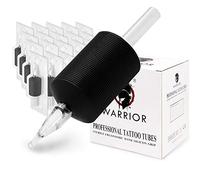 WARRIOR Tubes de Tatouage Poignée Stérile Tube Tattoo Grip Professionnel Antidérapant Jetable avec Pointe Longue en Caoutchouc Souple 25mm Diamond Shader Pack de 20 pièces(1.0/5D)