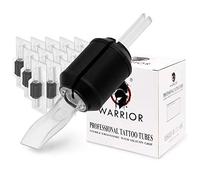 WARRIOR Tubes de Tatouage Poignée Stérile Tube Tattoo Grip Professionnel Antidérapant Jetable avec Pointe Longue en Caoutchouc Souple 30mm Magnum/Flat Pack de 15 pièces (1.2/25F)