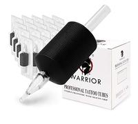 WARRIOR Tubes de Tatouage Poignée Stérile Tube Tattoo Grip Professionnel Antidérapant Jetable avec Pointe Longue en Caoutchouc Souple 25mm Diamond Shader Pack de 20 pièces(1.0/3D)
