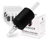 WARRIOR Tubes de Tatouage Poignée Tube Tattoo Grip Professionnel Antidérapant Jetable avec Pointe Longue en Caoutchouc Souple 30mm Magnum/Flat Pack de 15 pièces (1.2/7F)