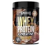 Warrior Whey Protein Poudre + Créatine 500 g, 20 Doses - Whey Protein avec Créatine Monohydrate, Proteine Whey Shake pour Prise de Masse & Force, Low Carb - Double Chocolat