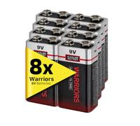 Warriors 8X Pile 9V Alcaline 6LR61, Longue Durée