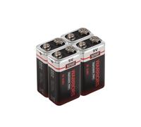Warriors Pile 9V Alcaline - Lot de 4 Piles 9V Longue Durée Type 6LR61 / 6F22 - Bloc Pile pour Détecteurs de Fumée, Jouets, Télécommandes, Appareils Électroniques