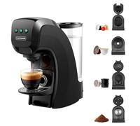 Warriors1 Cafetière à Capsules 4en1 pour Nespresso Original, Nescafé Dolce Gusto, Lavazza Point, Café Moulu