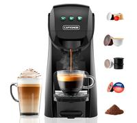 Warriors1 Cafetières Capsule 5en1 pour Dolce Gusto, Nespresso, Lavazza A Modo Mio, FAP Espresso Point et Café Moulu, 20bar, 0,8L, Température et Quantité Réglable, Machine à Café pour Maison et Bureau