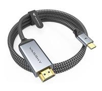WARRKY Câble USB C vers HDMI 4K@60Hz, 3M [Plaqué or, Câble Tressé], Compatible con Thunderbolt 3/4, iPhone 16/15 Series, MacBook Air/Pro, iPad Pro, Surface, Dell, HP