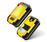 WARSUN Lampe de Travail c Baladeuse LED COB 1200 lumens Super Lumineuse Portable avec Base Magnétique et Crochet 30W Lampe Mecanicien pour Réparation, Jaune