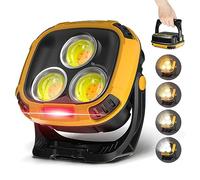 WARSUN Lampe de Travail Rechargeable Lampe Atelier 4000LM COB Baladeuse LED lampe avec Base Magnétique 18 Modes Lumière USB Camping Lampe pour Garage, Camping, d'urgence, etc