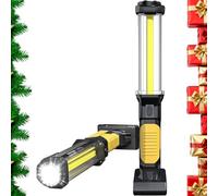 WARSUN Lampe Mecanicien 1500 Lumens Sans fil [Classe A+++], Lampe de Travail Rechargeable COB avec Base Magnétique/Crochet - Baladeuse LED Puissante pour Garage, Jaune