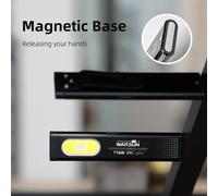 Warsun-Mini torche portable à LED avec aimant, lampe de poche porte-clés, lanterne de poche, lampe de travail à large faisceau, 650Lm