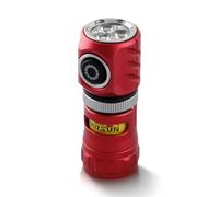 WARSUN Petite lampe de poche LED, lampe de poche rotative avec batterie rechargeable, lampe de poche magnétique, lampe de poche de camping, lampe de poche d'urgence (rouge)