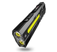 WARSUN T9 Pro EDC Lampe de poche - Lampe de poche LED rechargeable 1300 lumens avec base magnétique et clip de poche, lampe de travail compacte pour le camping, la randonnée, la réparation de voiture