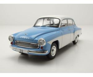 Wartburg 312 1965 Bleu Clair Blanc Modèle Réduit 1:24 Whitebox