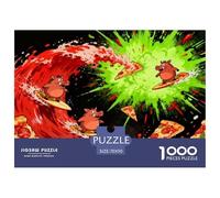 Warthogs Surfing on Pizza Puzzle en Bois Imperméable DIY Puzzles De 1000 Pièces pour Adultes Cadeaux Défi Et Casse-tête Jeux Éducatifs