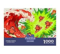 Warthogs Surfing on Pizza Puzzle en Bois Imperméable DIY Puzzles De 1000 Pièces pour Adultes Défi Et Casse-tête Jeux De Stimulants