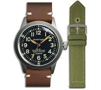 WARTIME | Montre Aviateur Militaire Inspirée des Montres USAAF A-11 "La montre qui a gagné la Seconde Guerre mondiale" - Mouvement Quartz Suisse - Édition Vintage avec Deux Bracelets