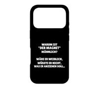 Warum Ist Der Magnet Männlich Aimant Humoristique Allemand Coque pour iPhone 17 Pro