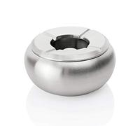 WAS 1113 120 Lot de 2 cendrier anti-vent en acier chromé nickelé Diamètre 14,5 cm Hauteur 7,5 cm