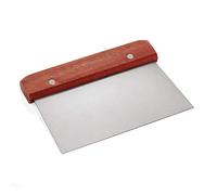 WAS 7028 110 Grattoir à pâte en Acier Inoxydable avec Manche en Bois 11,3 x 9,8 cm