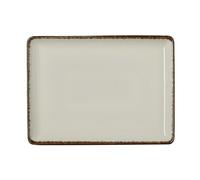 WAS Germany Assiettes plates 27 x 20 cm - Lot de 6 - Sable - Porcelaine