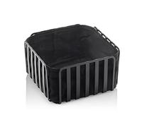WAS Germany Corbeille à pain décorative pour pain et pâtisseries - En métal revêtu par pulvérisation avec insert en coton - Noir - 19 x 19 x 10,5 cm