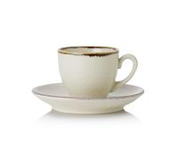 x 6 tasses à espresso et soucoupes en Porcelaine 0,09 L sable H 75 mm