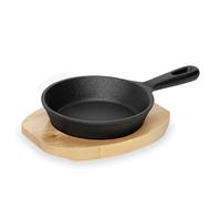 WAS Germany Mini poêle à servir avec dessous de plat en bois et manche Ø 13 cm Fonte