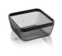 WAS Germany Panier de rangement décoratif pour fruits ou légumes - En métal revêtu par pulvérisation - Noir - 24,5 x 24,5 x 11 cm