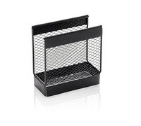 WAS Germany Porte-serviettes - debout - Support décoratif pour serviettes - En métal revêtu par pulvérisation aspect grille - Noir - 13,3 x 6,7 x 14 cm