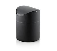 WAS Germany Poubelle de table Couvercle basculant acier revêtu Noir 12×16 cm cuisine/salle de bain