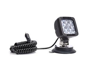 WAS Lampe de Travail LED avec Base magnétique - Commutateur - Câble spiralé de 7 m - Chantier de Chantier, Courier, Construction de véhicule
