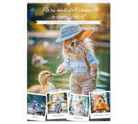Was macht der Osterhase in seiner Freizeit (Wandkalender 2026 DIN A2 hoch), CALVENDO Monatskalender: Tauchen Sie ein in die farbenfrohe und lebhafte ... auch seine ganz eigenen Abenteuer erlebt.