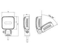 WAS Phare de recul 12 V/DC, 24 V/DC, 36 V/DC, 48 V/DC, 70 V/DC W263 2172 W263 éclairage de proximité large (l x H x P) 76 x 116