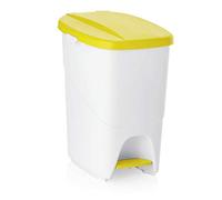 WAS Poubelle à pédale en polypropylène Jaune 25 l