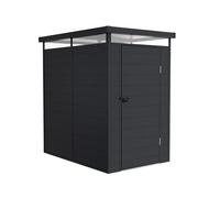 Wasabi Abri de jardin en résine Terra - Lucarne 360° - Structure renforcée en aluminium et PVC - Protection UV - Imperméable - Gris anthracite - Abri extérieur 2,47 m² - 131 x 190 x 196 cm