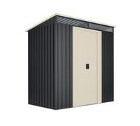 Wasabi - Abri de Jardin Métal 2,3m2 Stark avec fenêtre - Porte coulissante Double - Toit Plat - Cabane extérieur - Cabanon Rangement et Stockage - 121x195x196cm