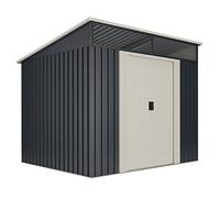 Wasabi - Abri de Jardin Métal 4,6m2 Stark avec fenêtre - Porte coulissante Double - Toit Plat - Cabane extérieur - Cabanon Rangement et Stockage - 194x239x203cm