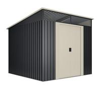 Wasabi - Abri de Jardin Métal 5,6m2 Stark avec fenêtre - Porte coulissante Double - Toit Plat - Cabane extérieur - Cabanon Rangement et Stockage - 236x238x203cm