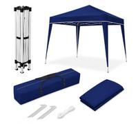 WASABI Tonnelle Pliante 3x3 Bleu Imperméable, Barnum de Jardin Extérieur Pliante 3x3, Structure Aluminium, Montage Rapide, Sac de Transport, Piquets et Sangles Inclus