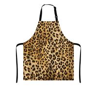 Wasach Tablier imprimé léopard, tablier de cou réglable pour homme et femme, convient pour la cuisine, la serveuse, le chef