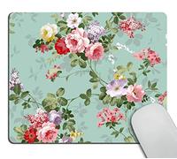 Wasach Tapis de souris rectangulaire avec de belles fleurs comme une princesse endormie - Montrez l'amour à votre véritable amour - Motif floral vintage