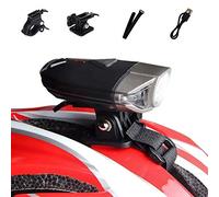 WASAGA Casque de vélo léger, 300 Lumen LED Casque lumière de vélo 3 Modes USB Rechargeable Phare Avant de vélo étanche Parfait pour l'équitation ou Les activités de Plein air
